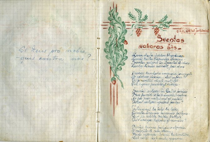 Okupacijų ir laisvės kovų muziejaus fondų nuotr./Dianos Glemžaitės rankraštis