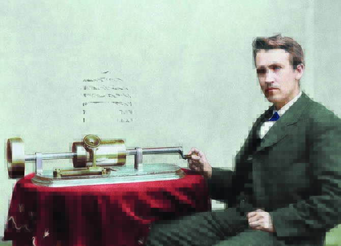 Thomas Edisonas prie savojo išradimo – fonografo