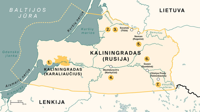 Svarbiausios su Mažosios Lietuvos istorija susijusios vietovės bei objektai Karaliaučiaus krašte