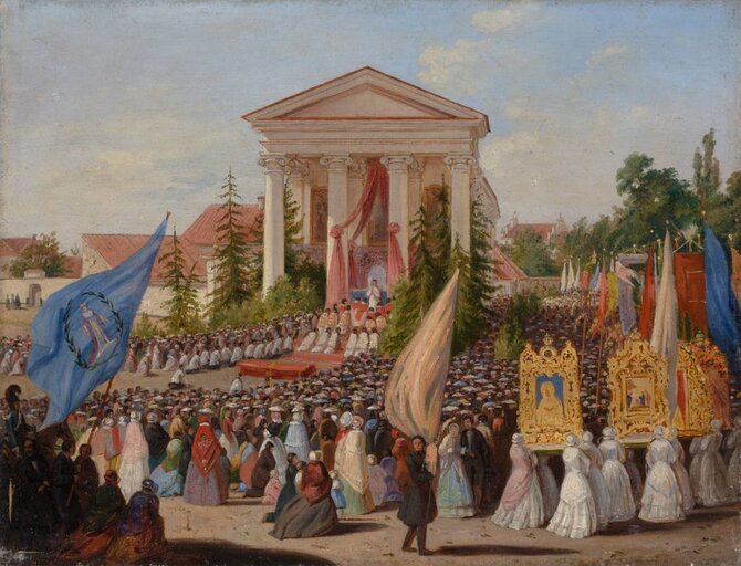 Lietuvos nacionalinis dailės muziejus/Kanutas Ruseckas, Švč. Dievo Kūno procesija Vilniuje, 1845