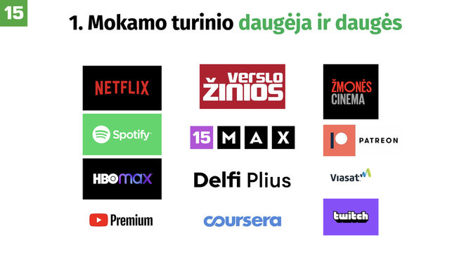 15min nuotr./Mokamo turinio daugėja ir daugės