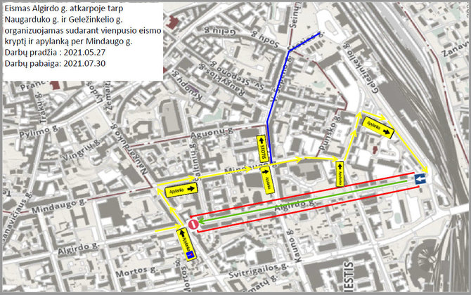 Vilniaus miesto savivaldybės nuotr./Algirdo gatvės schema