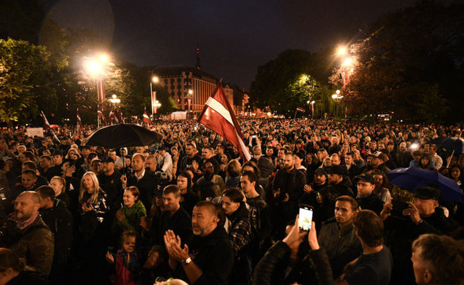 Juris Lisovs/TVNET nuotr./Protestas Latvijoje