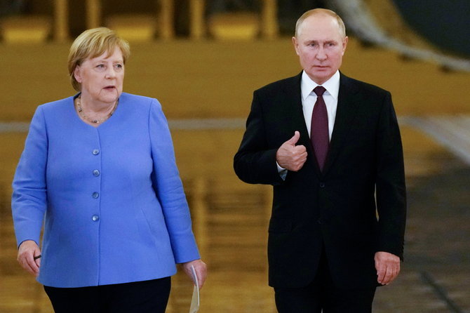„Reuters“/„Scanpix“ nuotr./A.Merkel ir V.Putinas