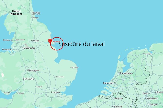 Google Maps/Šiaurės jūroje susidūrė du laivai