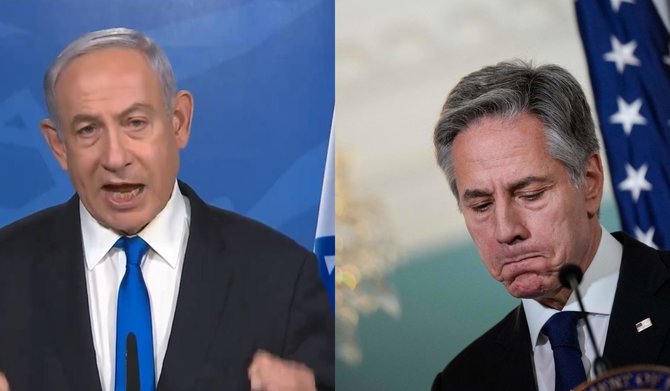 AFP/Scanpix/Benjaminas Netanyahu ir Antony Blinkenas