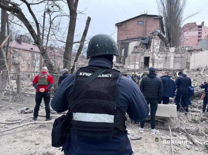 Ukrainos nacionalinė policija/Rusijos raketos atakavo Kyjivą