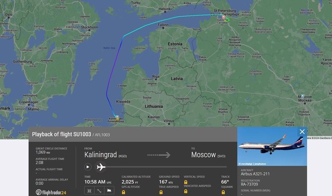 Stopkadras/Sankt Peterburgo Pulkovo oro uoste avariniu būdu nusileido lėktuvas, skridęs maršrutu Kaliningradas-Maskva