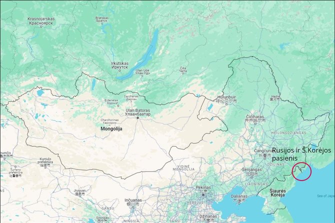 Google Maps/Rusijos ir Šiaurės Korėjos pasienis