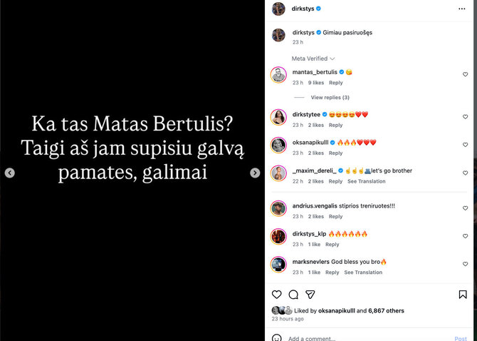 Dominyko Dirksčio įrašas