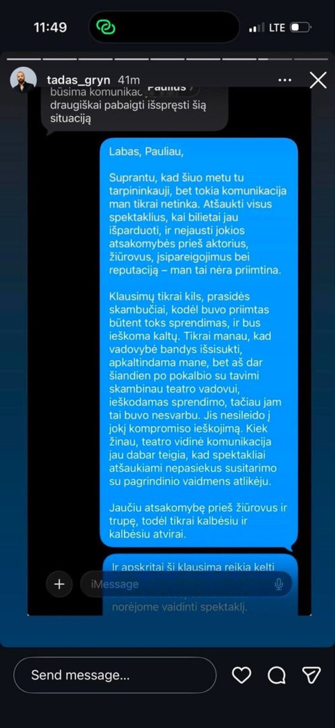 Ekrano nuotr./Tado Gryn susirašynėjimas