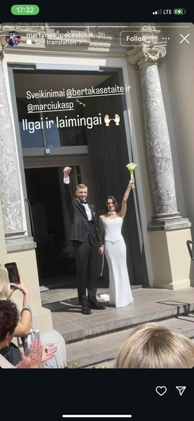 Socialinių tinklų nuotr./Martyno Paliukėno vestuvės