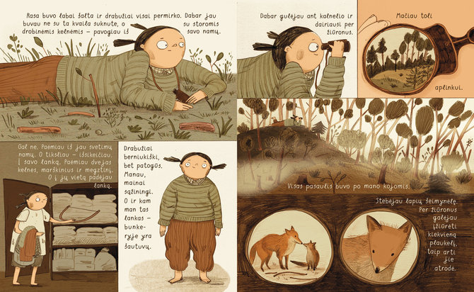 Knygos „Mergaitė su šautuvu“ iliustracijos