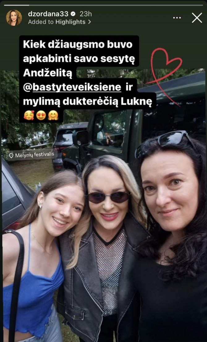 Socialinių tinklų nuotr./Džordana Butkutė su seserimi Andželita ir dukterėčia Lukne