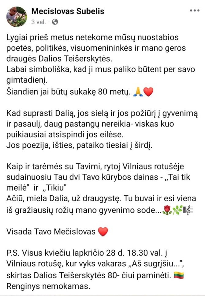 Mečislovo Subelio įrašas