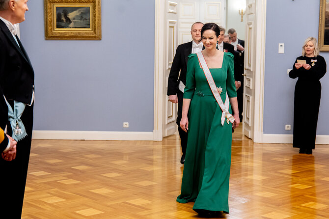 Laimos Penek nuotr./Premjerė I.Ruginienė dalyvavo valstybinėje vakarienėje Danijos Karaliaus ir Karalienės garbei