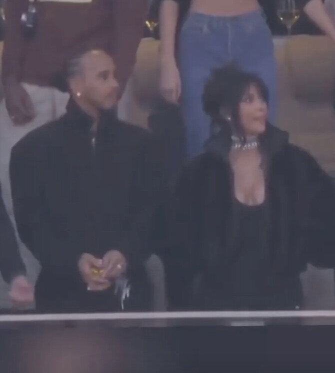 Stop kadras/Kim Kardashian ir Lewisas Hamiltonas