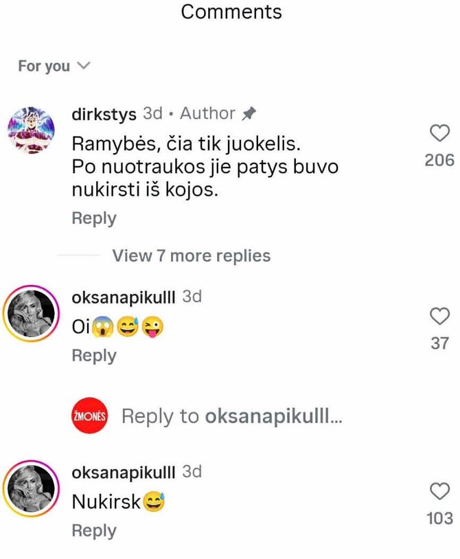 Oksanos Pikul komentaras