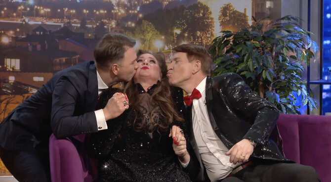 Asmeninio archyvo nuotr./Liveta ir Petras Kazlauskai TV laidoje