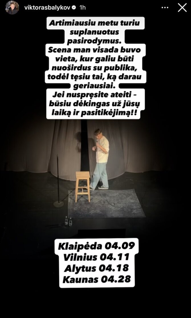 Stop kadras/V.Balykov žinutė