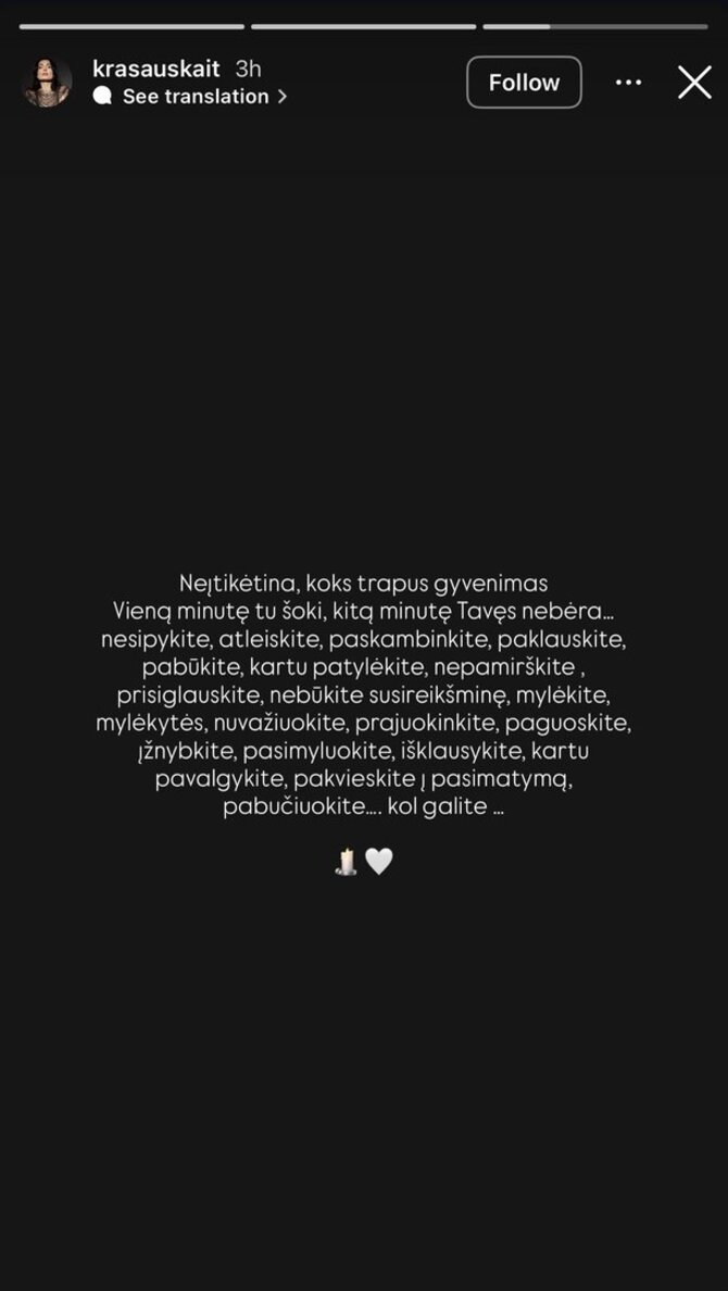 Soc. tinklų nuotr./R.Krasauskaitės žodžiai