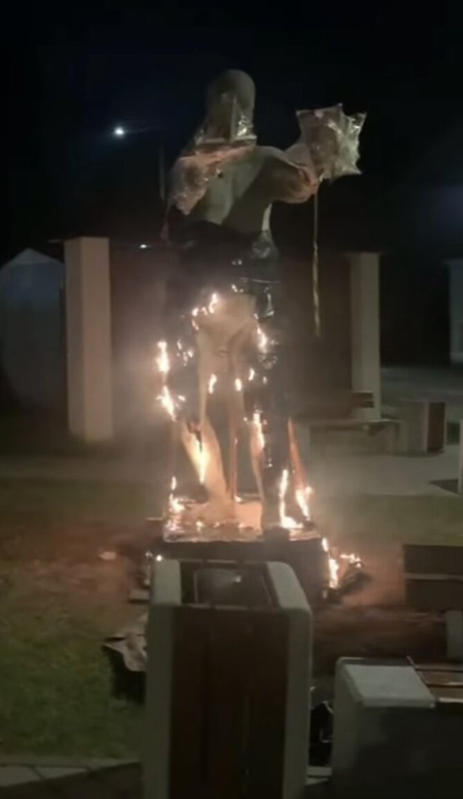 Soc. tinklų nuotr./Mykolo Saukos skulptūra