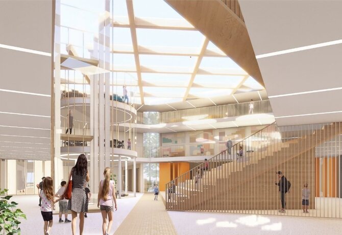 „Architektūros linija“ vizualizacija/Nauja gimnazija Jeruzalės rajone