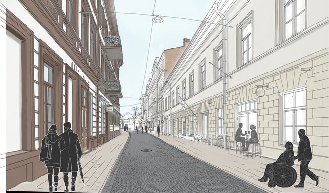 Bendrovės nuotr./Vilniaus gatvės fragmentas tarp Liejyklos ir Benediktinių gatvių