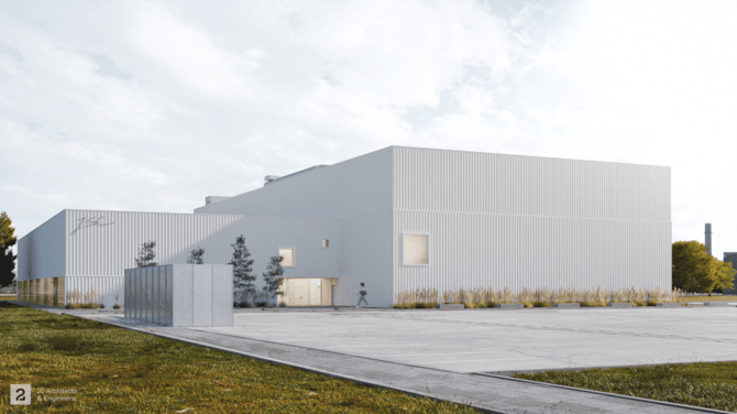 Bendrovės nuotr./Joniškio sporto salės ir baseino komplekso vizualizacija