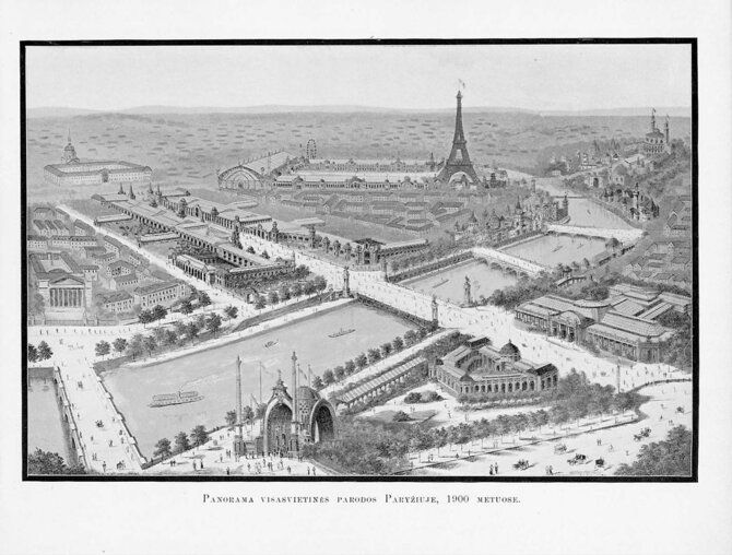 LNM nuotr./Panorama visasvietinės parodos Paryžiuje, 1900 metai