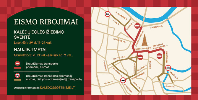 Vilniaus miesto savivaldybės nuotr./Eismo ribojimų schema
