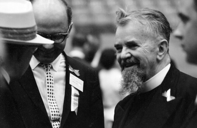 Grimanto Peniko nuotr./Mykolas Krupavičius 1961 m. Lietuvos dainų šventėje Čikagoje 