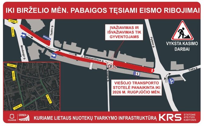 Vilniaus miesto savivaldybės nuotr./Eismo ribojimų schema