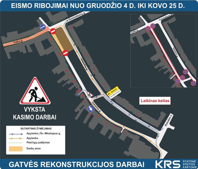 Vilniaus miesto savivaldybės nuotr./Eismo ribojimų schema
