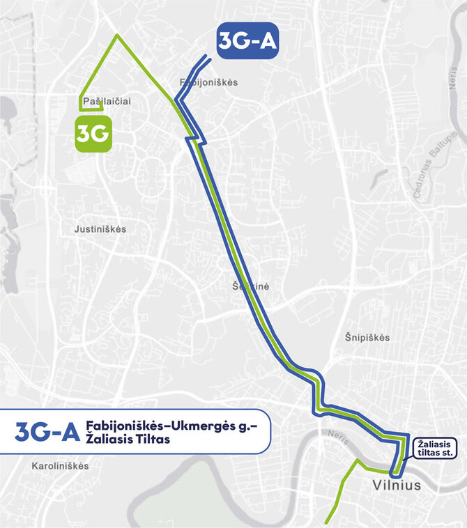 Bendrovės nuotr./3G-A maršrutas