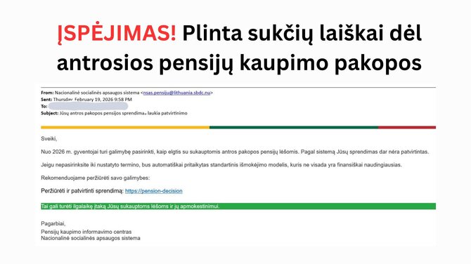 SADM nuotr./Sukčių laiško pavyzdys