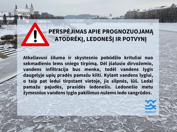 „Meteo.lt“ nuotr./Meteorologai įspėja apie galimą potvynį