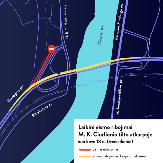 Kauno miesto savivaldybės nuotr./Eismo ribojimai