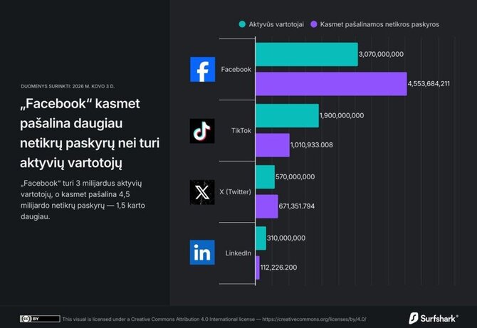 Bendrovės nuotr./Socialiniai tinklai kasmet ištrina 6,3 mlrd. netikrų paskyrų 
