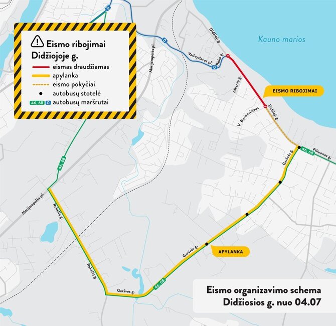 Kauno miesto savivaldybės nuotr./Eismo schema