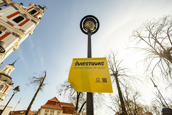 Sauliaus Žiūros nuotr./Vilniuje iškabinti milžiniški „lipnūs lapeliai“