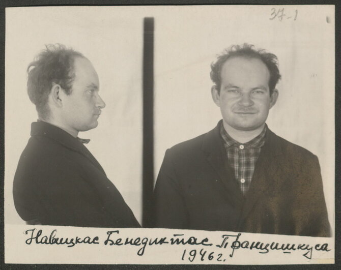 Lietuvos ypatingojo archyvo nuotr./Suimto Benedikto Navicko nuotrauka iš baudžiamosios bylos, 1969 m. vasario 12 d. 