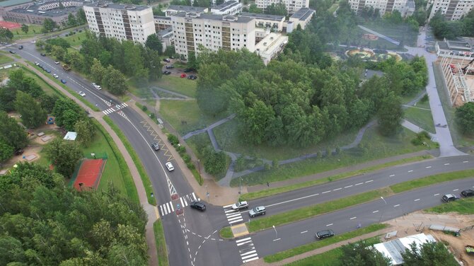 Vilniaus vystymo kompanijos vizualizacija/Ugnijos skveras ir Čikagos alėja