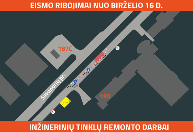 Bendrovės nuotr./Savanoriu pr. eismo schema
