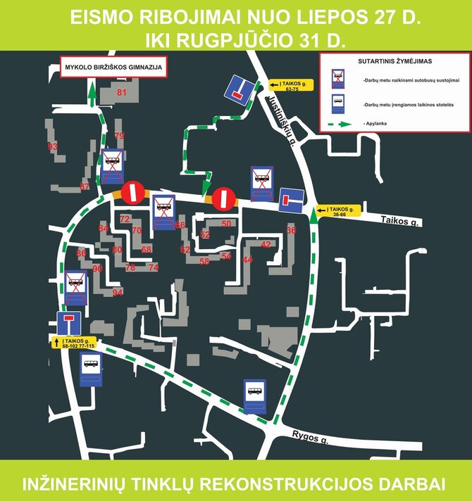 Bendrovės nuotr./Taikos g. Eismo schema