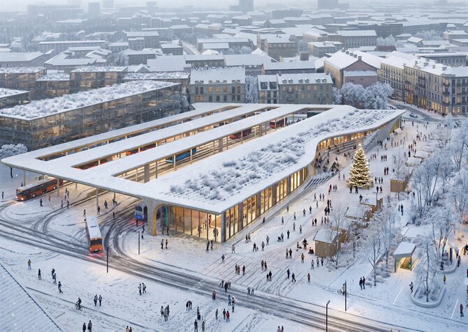 „Zaha Hadid Architects“ vizualizacija/Vilniaus autobusų stoties vizualizacijos
