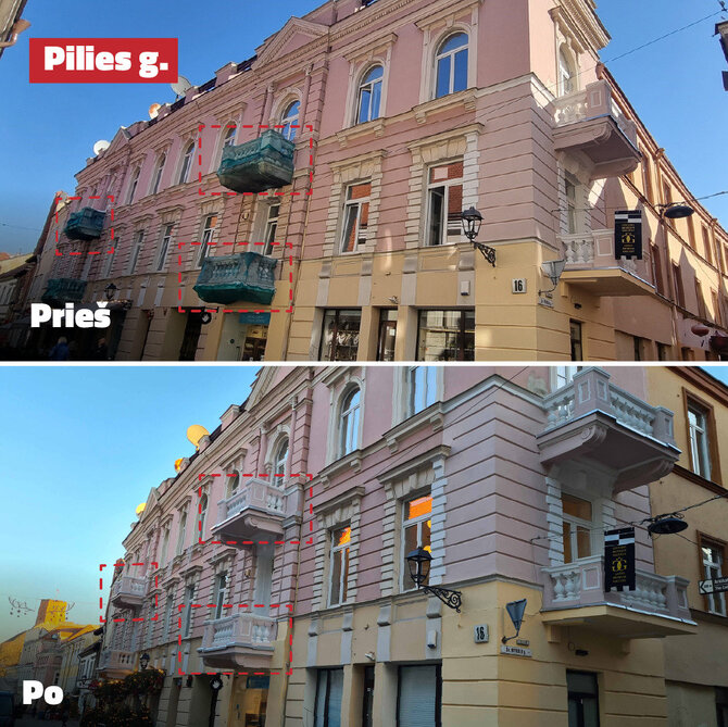 Vilniaus miesto savivaldybės nuotr./Balkonai Pilies gatvėje