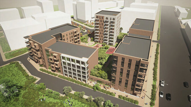 Bendrovės nuotr./Planuojamas „Citus“ projektas Naujamiestyje, vizualizacija