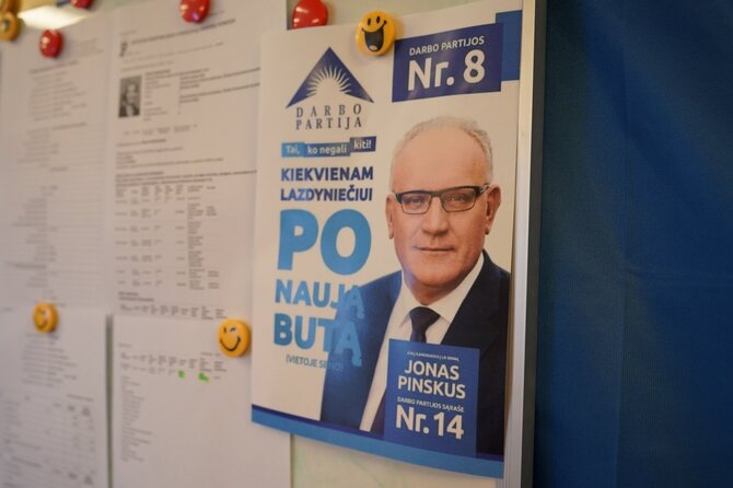 „Sienos“ nuotr./Jono Pinskaus rinkiminis plakatas