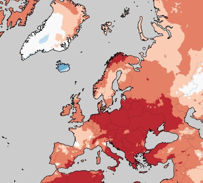 C3SECMWF nuotr./2024 m. metinės paviršiaus oro temperatūros anomalijos ir ekstremalūs reiškiniai 